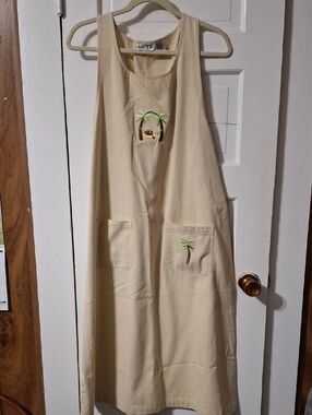 Las Olas Cream Palm-Embroidered Maxi Dress (Mis229)